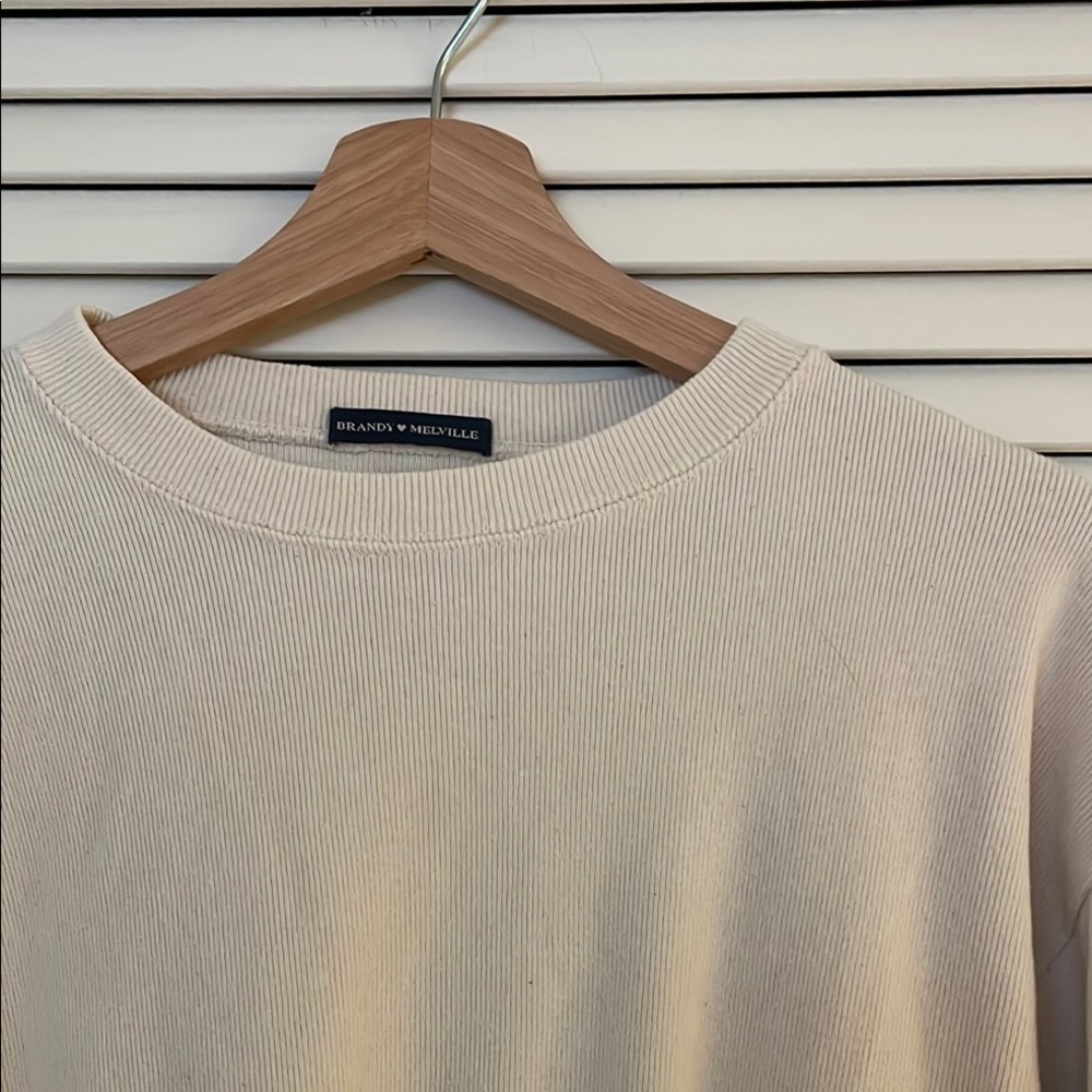 Brandy Melville Cream Oversized Long Sleeve